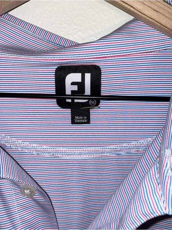 FOOTJOY lightweight pattern performance summer outdoor golf polo 2X - Picture 3 of 4